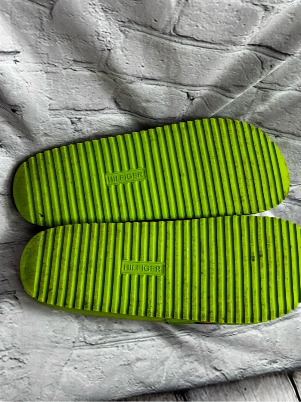 Tommy Hilfiger Men's Tmredder Green Summer Slide Sandal Pool Shoes Sz 13 GUC HTF